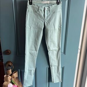 RSQ Green Skinny Jeans with Distressed Details